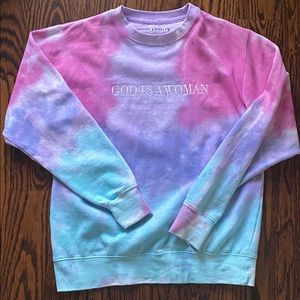 ariana grande god is a woman tie die hoodie